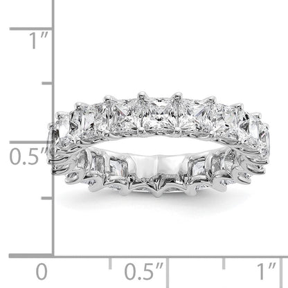 14K Weißgold 14KW Memoire-Ring mit Princess-Diamanten aus dem Labor, VS/SI+ G+