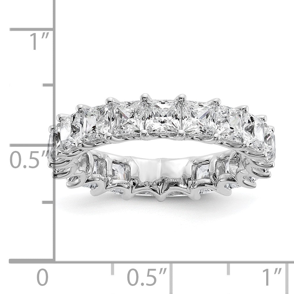 14K Weißgold 14KW Memoire-Ring mit Princess-Diamanten aus dem Labor, VS/SI+ G+