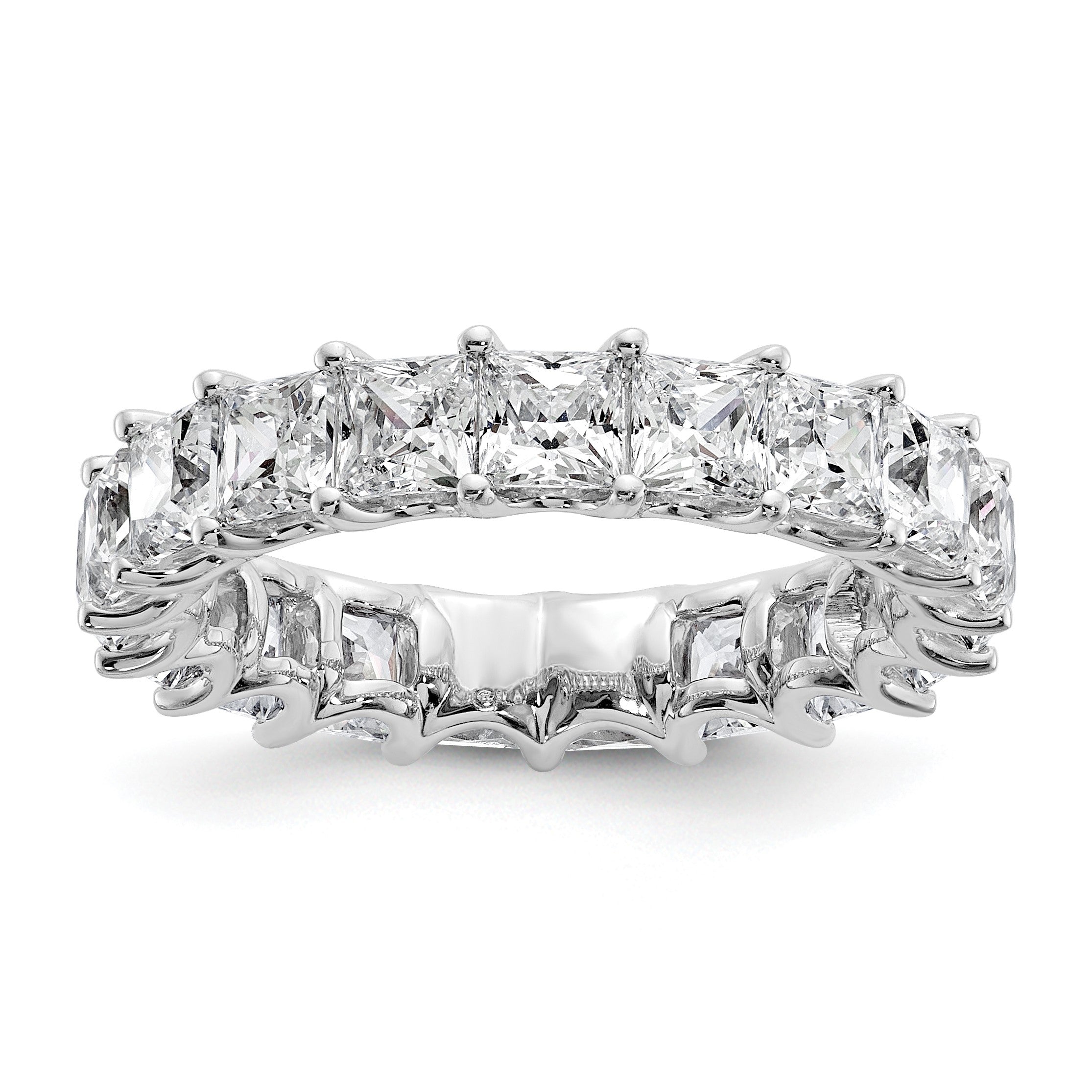 14K Weißgold Memoire-Ring mit Princess-Diamanten (Laborgezüchtet), VS/SI+, G+