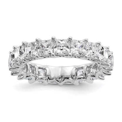 14K Weißgold 14KW Memoire-Ring mit Prinzessschliff-Diamanten aus dem Labor, VS/SI+ G+