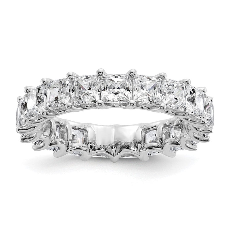 14K Weißgold 5 Karat Im Labor Gezüchtet Diamant Vs/si+ G+ Princess Komplett Krappen Set Größe 4 Memoire Ring