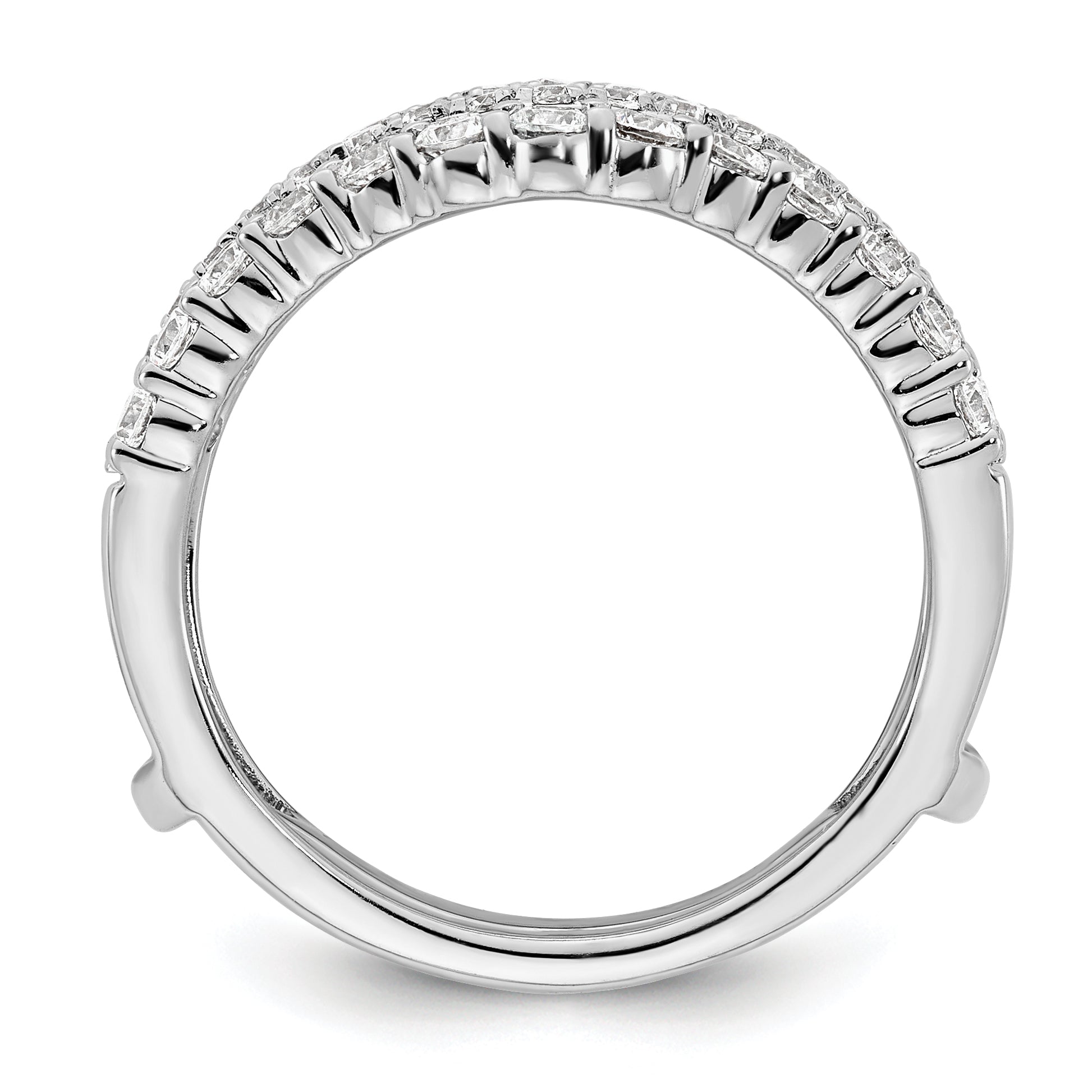 14K Weißgold Ring-Guard mit doppelreihigen, im Labor gezüchteten Diamanten, 1,25 ct., VS/SI+ G+