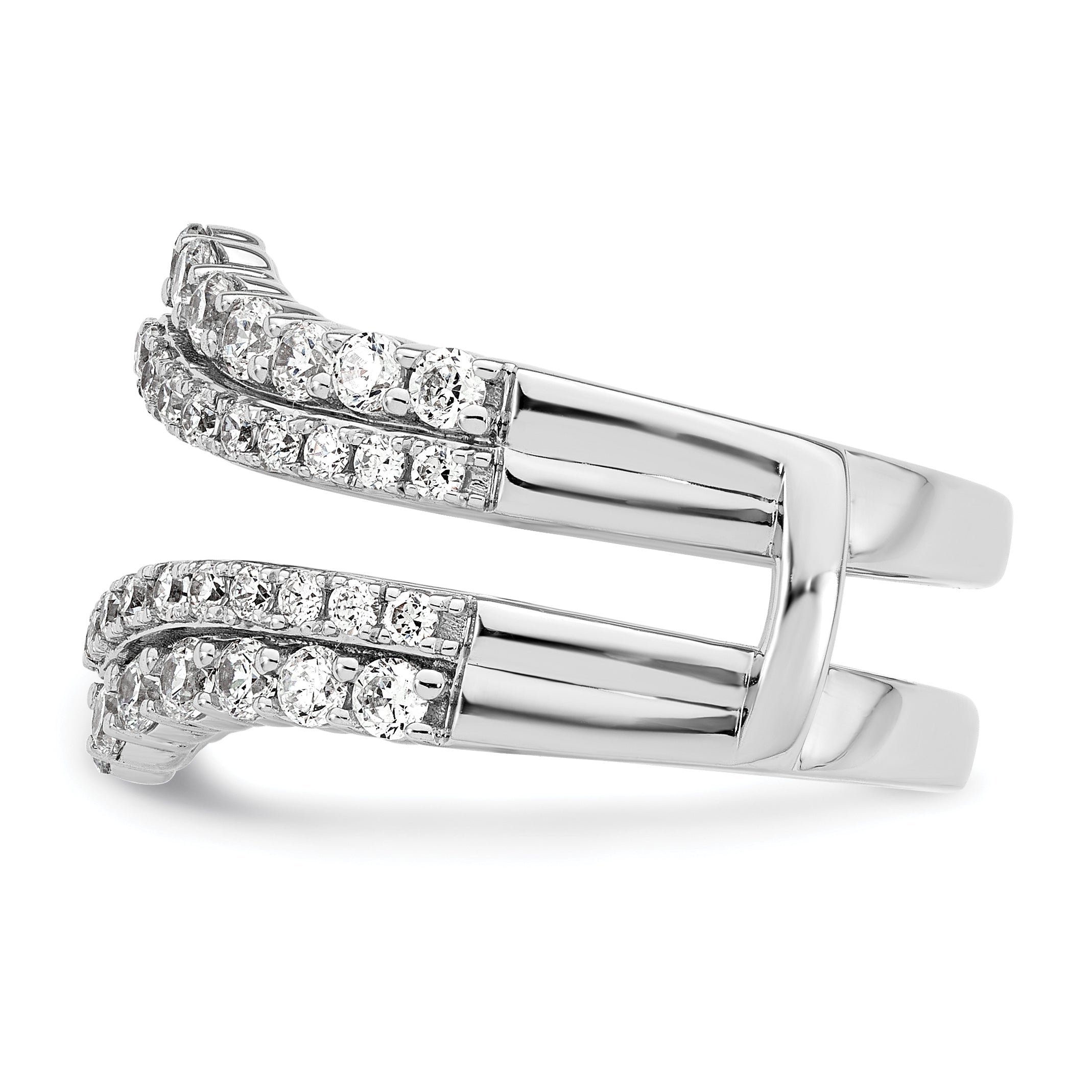14K Weißgold Ring-Guard mit doppelreihigen, im Labor gezüchteten Diamanten, 1,25 ct., VS/SI+ G+