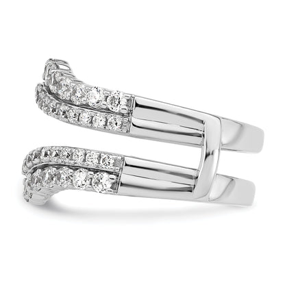 14K Weißgold Ring-Guard mit doppelreihigen, im Labor gezüchteten Diamanten, 1,25 ct., VS/SI+ G+