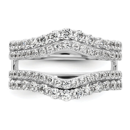 14K Weißgold Ring-Guard mit doppelreihigen, im Labor gezüchteten Diamanten, 1,25 ct., VS/SI+ G+