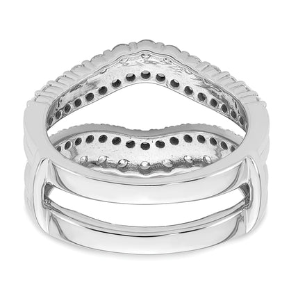14K Weißgold Ring-Guard mit doppelreihigen, im Labor gezüchteten Diamanten, 1,25 ct., VS/SI+ G+