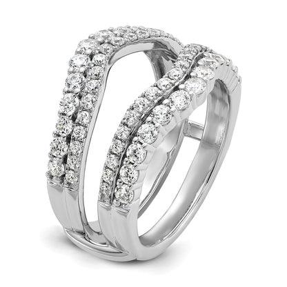 14K Weißgold Ring-Guard mit doppelreihigen, im Labor gezüchteten Diamanten, 1,25 ct., VS/SI+ G+