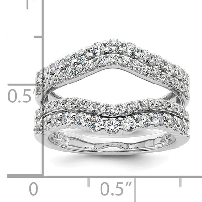 14K Weißgold Ring-Guard mit doppelreihigen, im Labor gezüchteten Diamanten, 1,25 ct., VS/SI+ G+