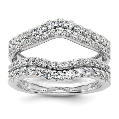 14K Weißgold Ring-Guard mit doppelreihigen, im Labor gezüchteten Diamanten, 1,25 ct., VS/SI+ G+