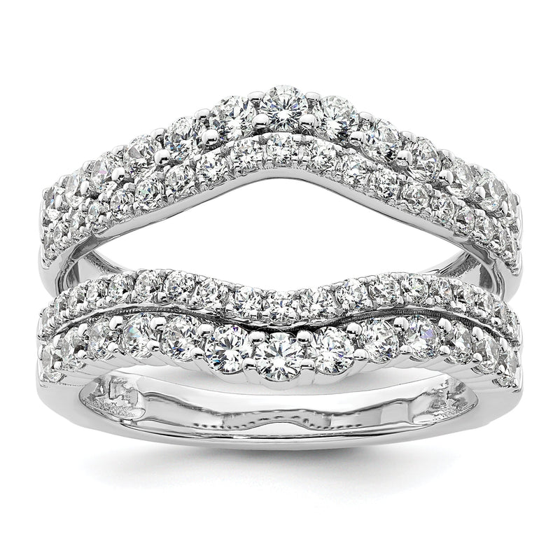14K Weißgold Ring-Guard mit doppelreihigen, im Labor gezüchteten Diamanten, 1,25 ct., VS/SI+ G+