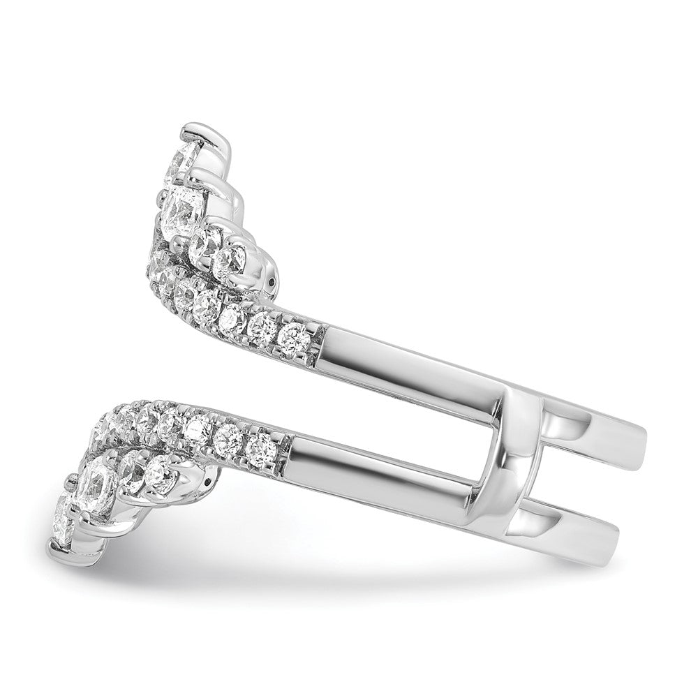 14K Weißgold Ring-Guard mit doppelreihigem, im Labor gezüchtetem Diamant, 1 ct., VS/SI+ G+