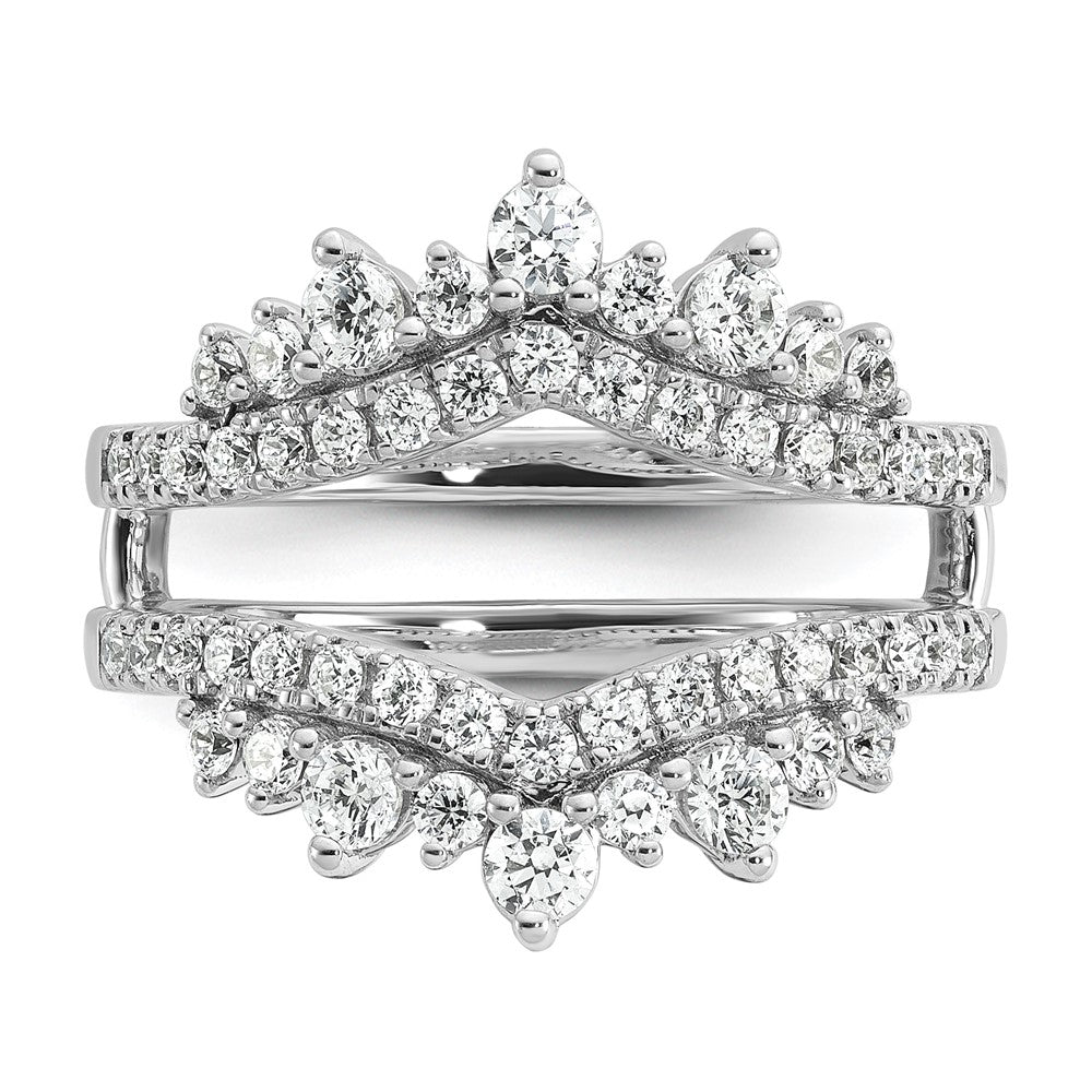 14K Weißgold Ring-Guard mit doppelreihigem, im Labor gezüchtetem Diamant, 1 ct., VS/SI+ G+