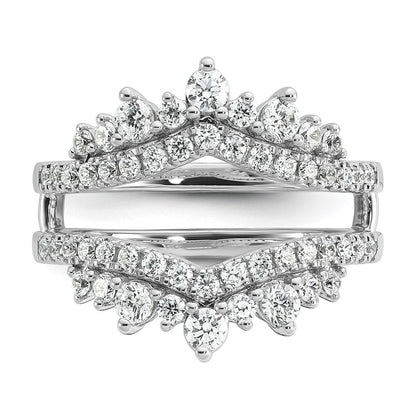 14K Weißgold Ring-Guard mit doppelreihigem, im Labor gezüchtetem Diamant, 1 ct., VS/SI+ G+