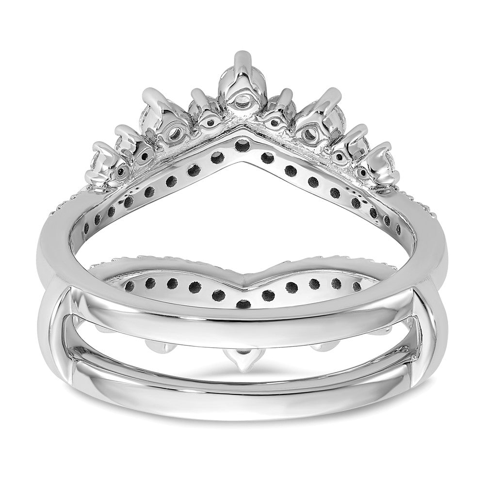 14K Weißgold Ring-Guard mit doppelreihigem, im Labor gezüchtetem Diamant, 1 ct., VS/SI+ G+