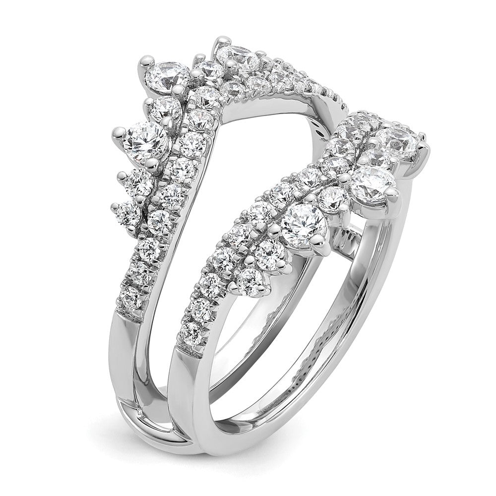 14K Weißgold Ring-Guard mit doppelreihigem, im Labor gezüchtetem Diamant, 1 ct., VS/SI+ G+