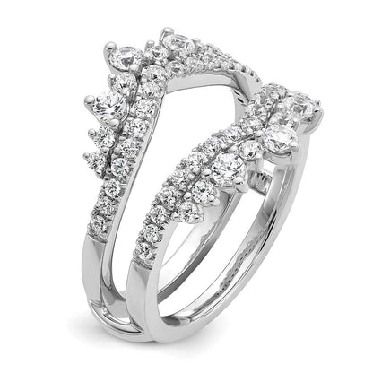 14K Weißgold Ring-Guard mit doppelreihigem, im Labor gezüchtetem Diamant, 1 ct., VS/SI+ G+