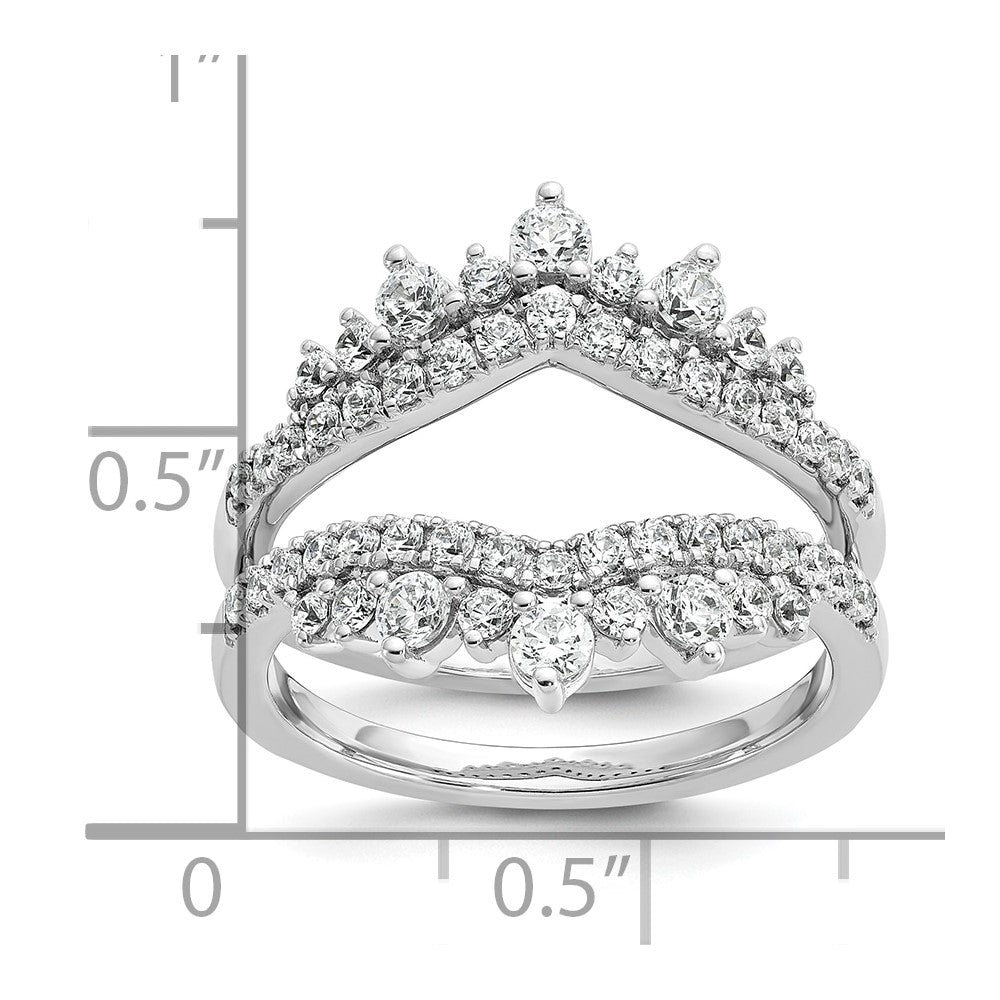 14K Weißgold Ring-Guard mit doppelreihigem, im Labor gezüchtetem Diamant, 1 ct., VS/SI+ G+