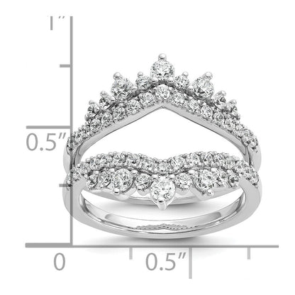 14K Weißgold Ring-Guard mit doppelreihigem, im Labor gezüchtetem Diamant, 1 ct., VS/SI+ G+