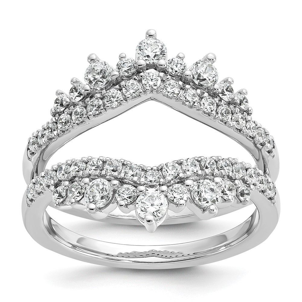 14K Weißgold Ring-Guard mit doppelreihigem, im Labor gezüchtetem Diamant, 1 ct., VS/SI+ G+