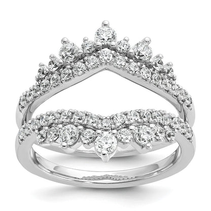 14K Weißgold Ring-Guard mit doppelreihigem, im Labor gezüchtetem Diamant, 1 ct., VS/SI+ G+