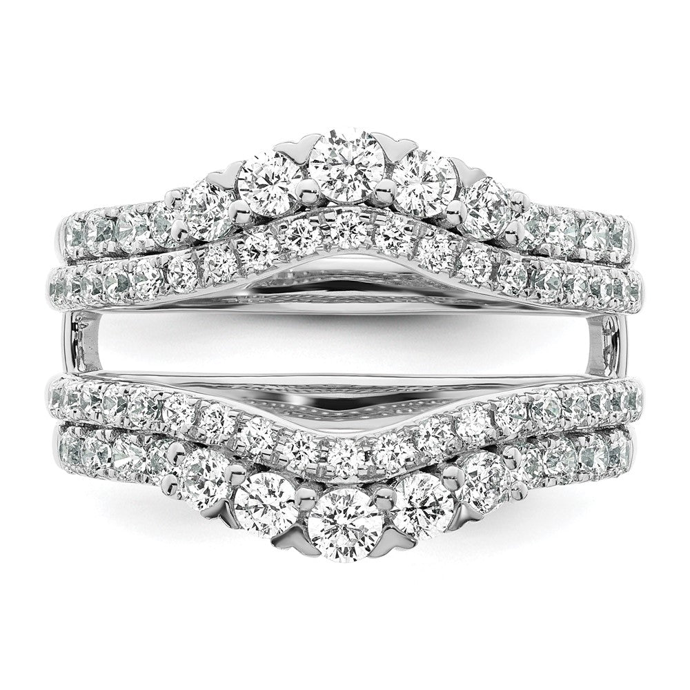 14K Weißgold Ringschutz mit doppelreihigen 1,25 ct. Laborgezüchteten Diamanten VS/SI+ G+