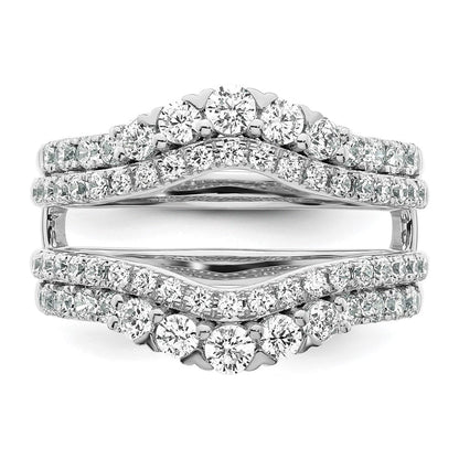 14K Weißgold Ringschutz mit doppelreihigen 1,25 ct. Laborgezüchteten Diamanten VS/SI+ G+