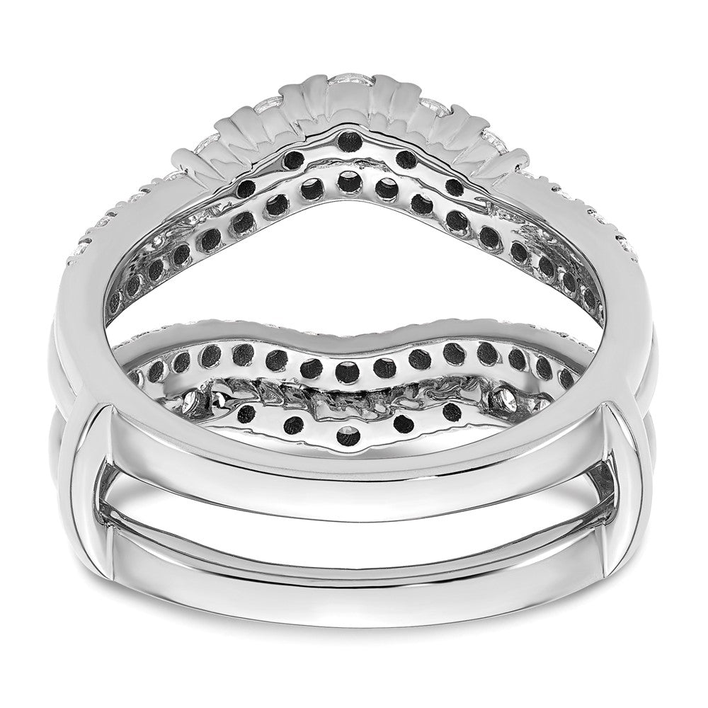 14K Weißgold Ringschutz mit doppelreihigen 1,25 ct. Laborgezüchteten Diamanten VS/SI+ G+