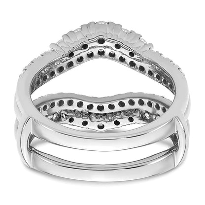 14K Weißgold Ringschutz mit doppelreihigen 1,25 ct. Laborgezüchteten Diamanten VS/SI+ G+