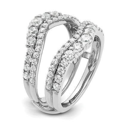 14K Weißgold Ringschutz mit doppelreihigen 1,25 ct. Laborgezüchteten Diamanten VS/SI+ G+