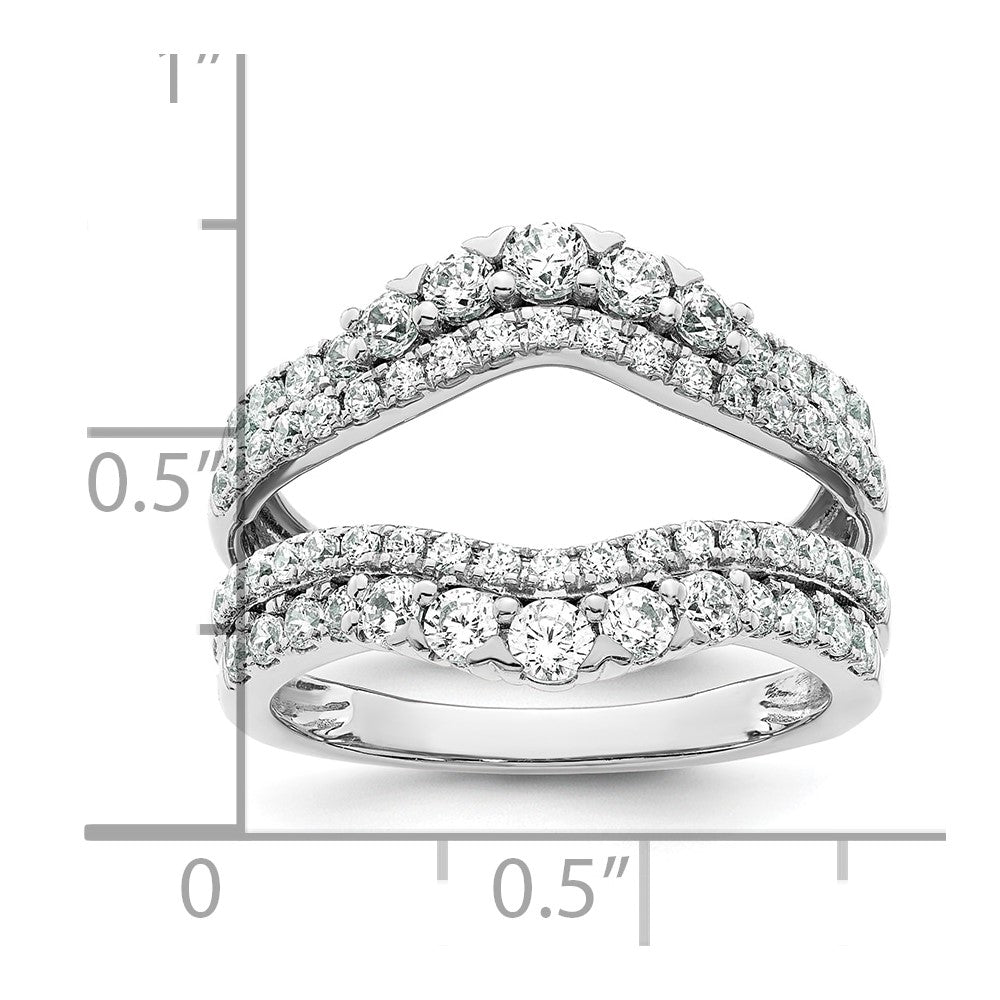 14K Weißgold Ringschutz mit doppelreihigen 1,25 ct. Laborgezüchteten Diamanten VS/SI+ G+