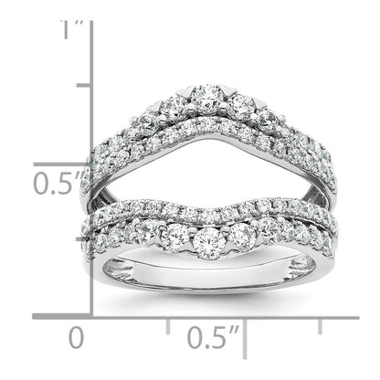 14K Weißgold Ringschutz mit doppelreihigen 1,25 ct. Laborgezüchteten Diamanten VS/SI+ G+