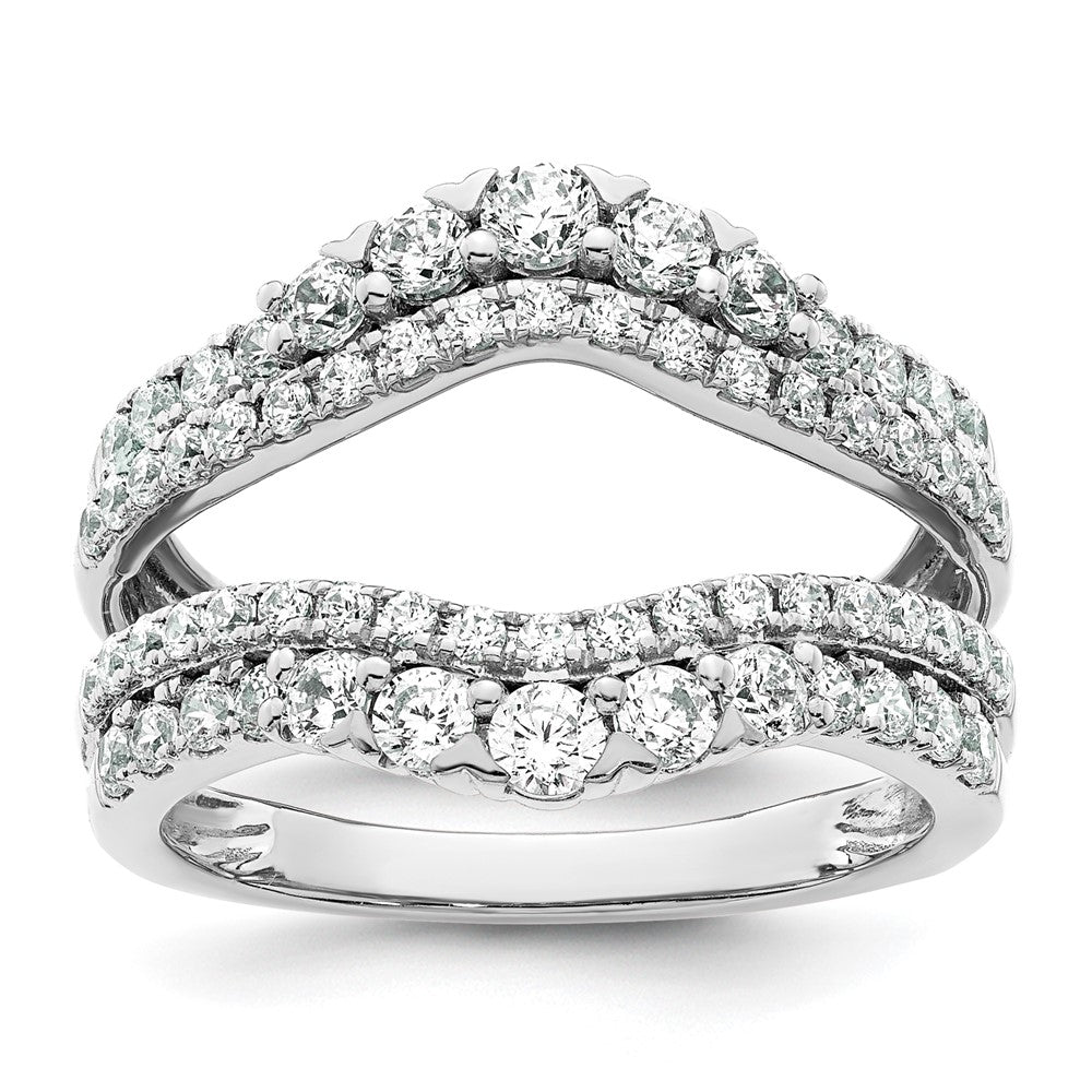 14K Weißgold Ringschutz mit doppelreihigen 1,25 ct. Laborgezüchteten Diamanten VS/SI+ G+