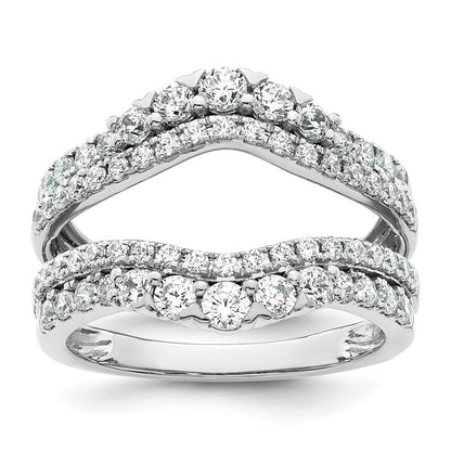 14K Weißgold Ringschutz mit doppelreihigen 1,25 ct. Laborgezüchteten Diamanten VS/SI+ G+