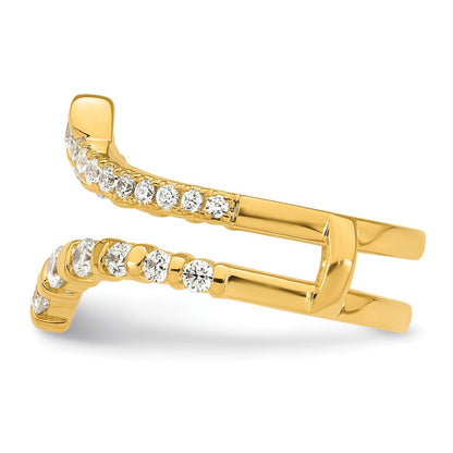 14K Gelbgold Ring-Guard mit 0,75 ct. Labor gezüchteten Diamanten VS/SI+ G+