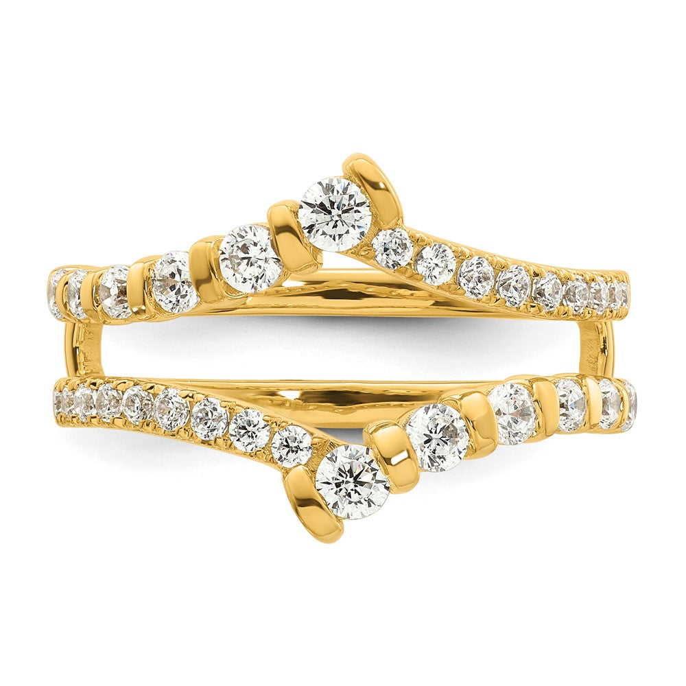 14K Gelbgold Ring-Guard mit 0,75 ct. Labor gezüchteten Diamanten VS/SI+ G+