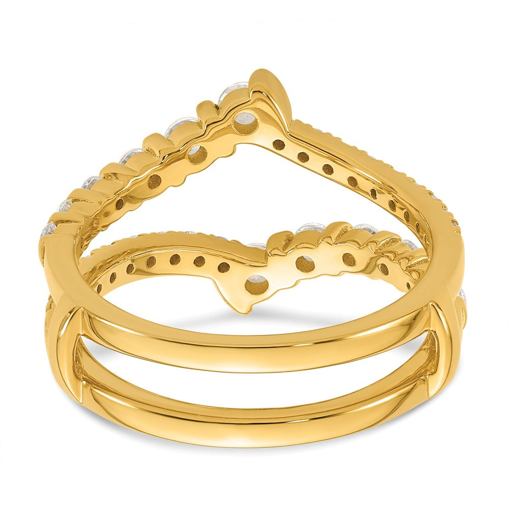 14K Gelbgold Ring-Guard mit 0,75 ct. Labor gezüchteten Diamanten VS/SI+ G+