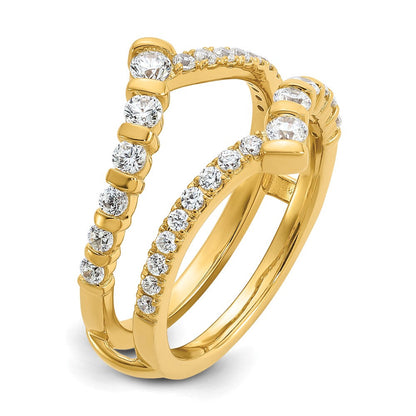 14K Gelbgold Ring-Guard mit 0,75 ct. Labor gezüchteten Diamanten VS/SI+ G+