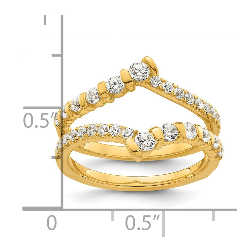 14K Gelbgold Ring-Guard mit 0,75 ct. Labor gezüchteten Diamanten VS/SI+ G+