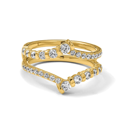 14K Gelbgold Ring-Guard mit 0,75 ct. Labor gezüchteten Diamanten VS/SI+ G+