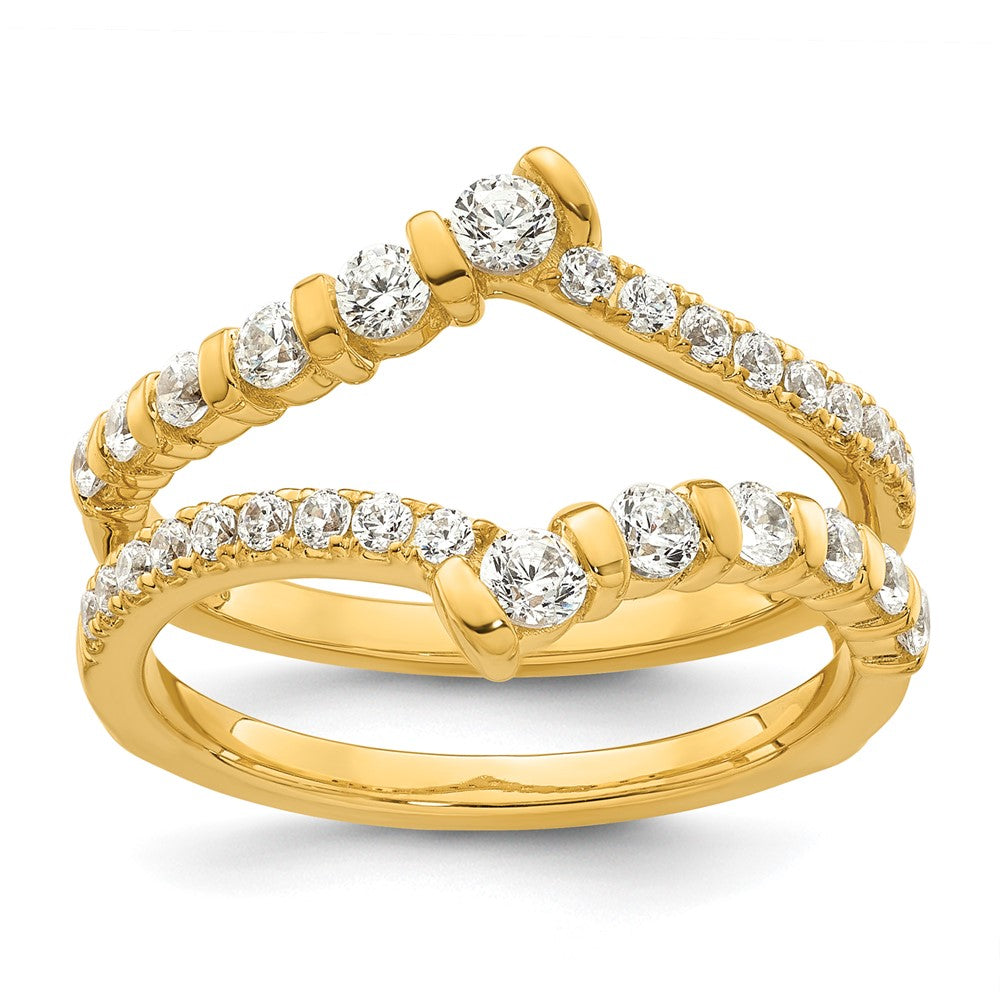 14K Gelbgold Ring-Guard mit 0,75 ct. Labor gezüchteten Diamanten VS/SI+ G+