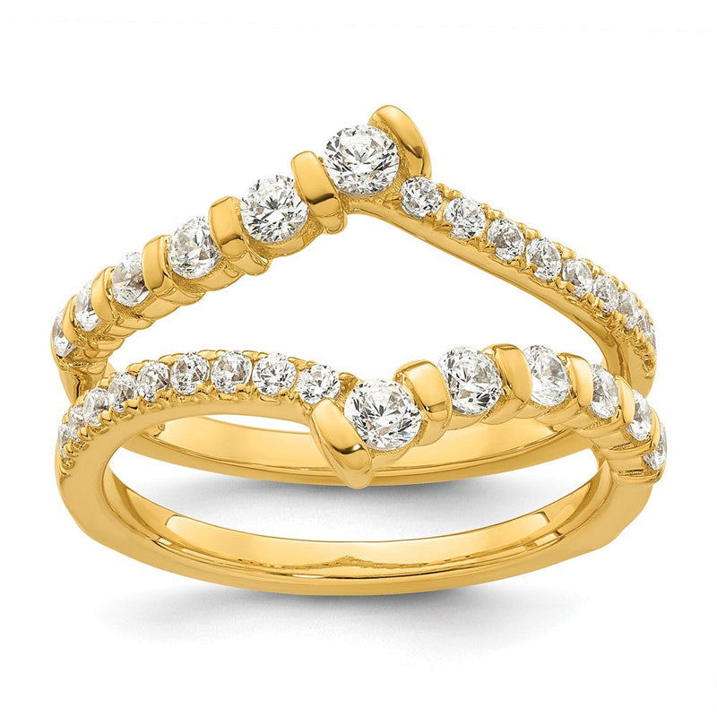 14K Gelbgold Ring-Guard mit 0,75 ct. Labor gezüchteten Diamanten VS/SI+ G+