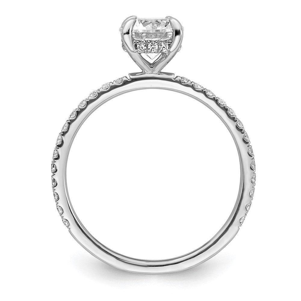 14K Weißgold Verlobungsring mit rundem Laborgezüchtetem Diamant im Flair-Stil, 1,33 ct., VS/SI+ G+