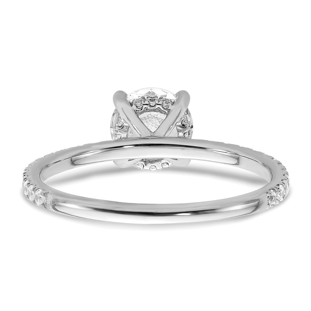 14K Weißgold Verlobungsring mit rundem Laborgezüchtetem Diamant im Flair-Stil, 1,33 ct., VS/SI+ G+