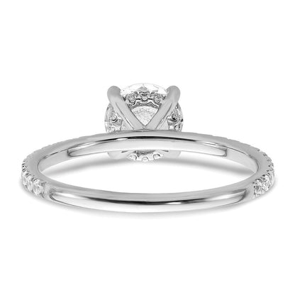 14K Weißgold Verlobungsring mit rundem Laborgezüchtetem Diamant im Flair-Stil, 1,33 ct., VS/SI+ G+