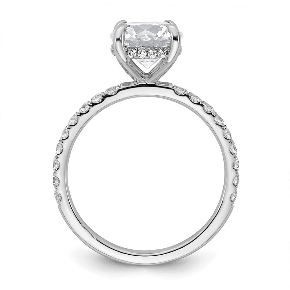 14K Weißgold 0,375 ct. Labor gezüchteter Diamant VS/SI+ G+ 2 ct. Center Flair Rund Verlobungsring