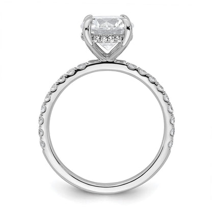 14K Weißgold 0,375 ct. Labor gezüchteter Diamant VS/SI+ G+ 2 ct. Center Flair Rund Verlobungsring