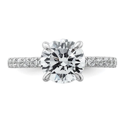14K Weißgold 2,375 ct. Labor Diamant VS/SI+ G+ Flair Rund Verlobungsring