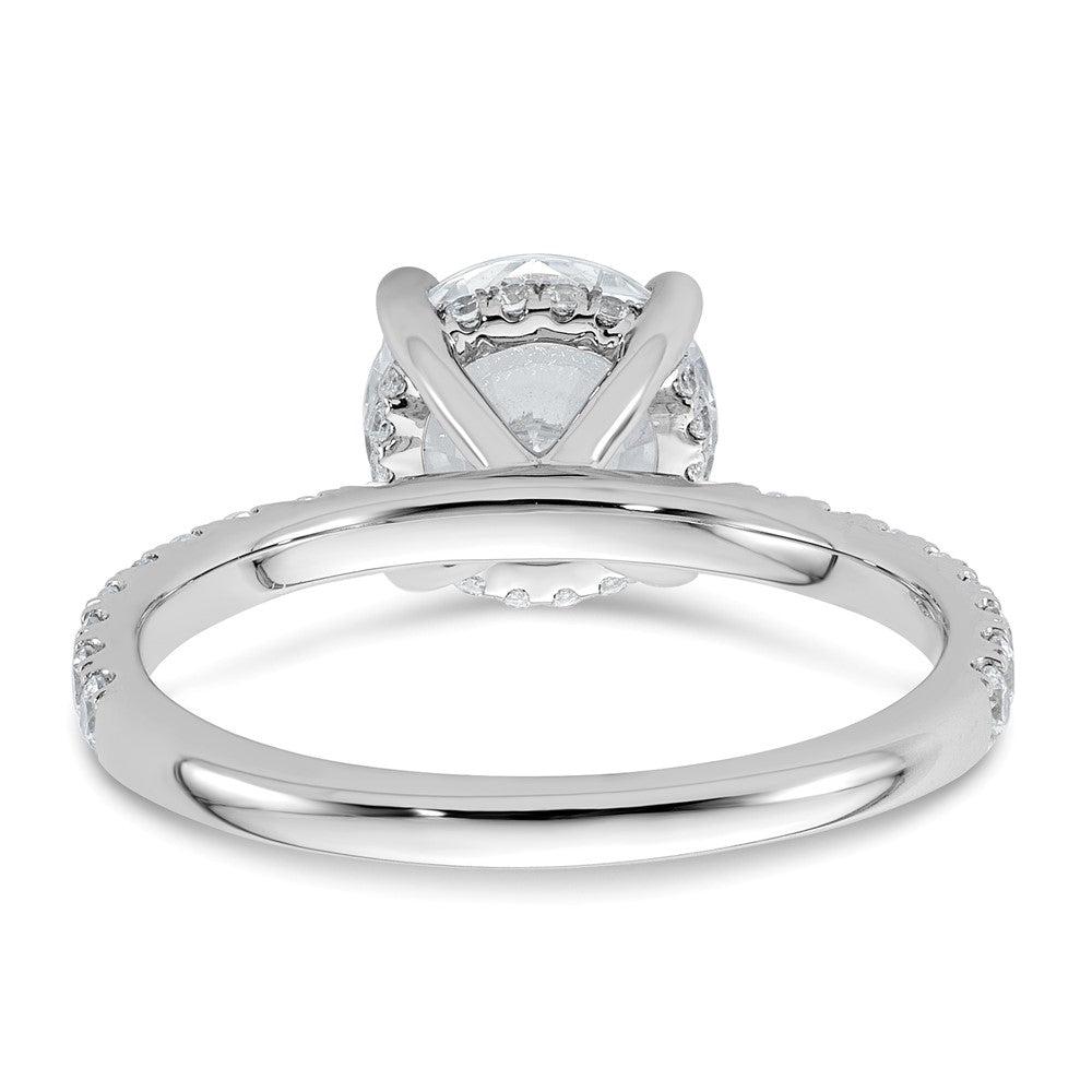 14K Weißgold 0,375 ct. Labor gezüchteter Diamant VS/SI+ G+ 2 ct. Center Flair Rund Verlobungsring