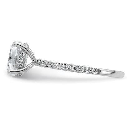 14K Weißgold Verlobungsring mit 1,5 ct. Labor-gezüchteten Diamanten VS/SI+ G+ im Oval-Flair-Schliff