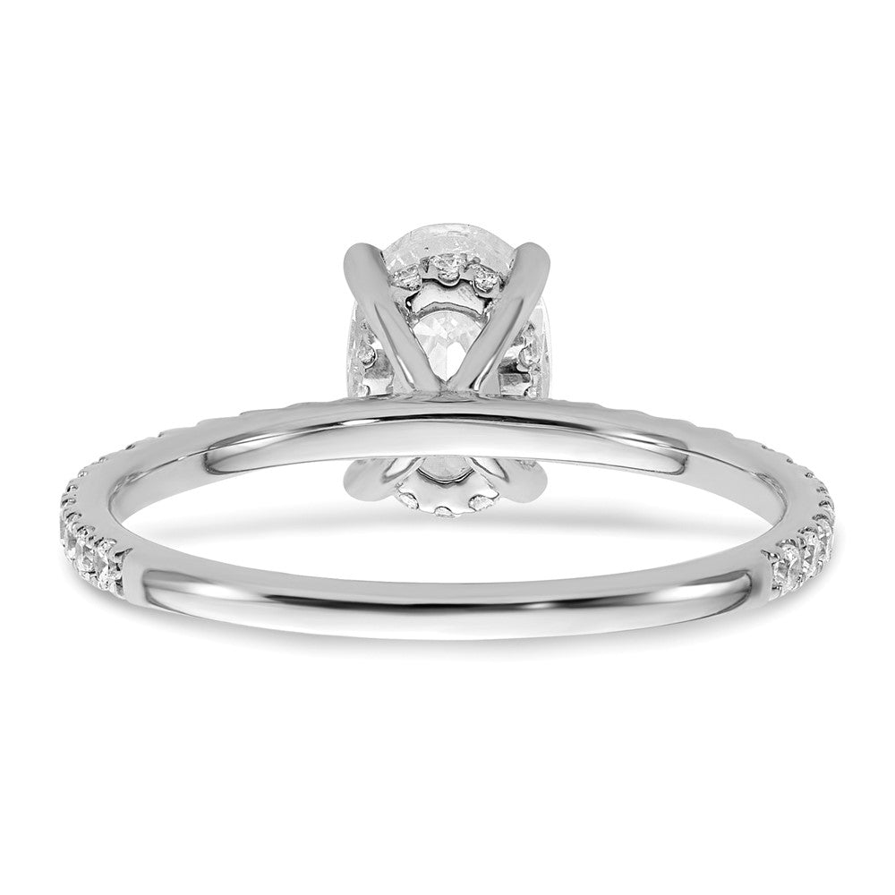 14K Weißgold Verlobungsring mit 1,5 ct. Labor-gezüchteten Diamanten VS/SI+ G+ im Oval-Flair-Schliff